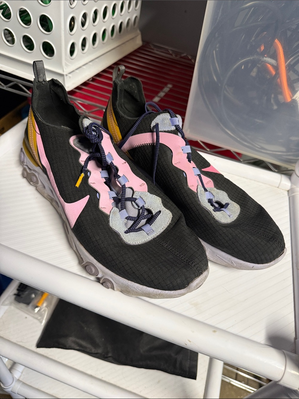 Nike Womens Black Pink and Purple Slip-On Athletic Shoes